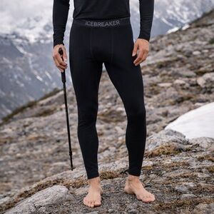 Icebreaker Men'a 260 Merino Wool Thermal Base Pants Black Performance Alpine XL